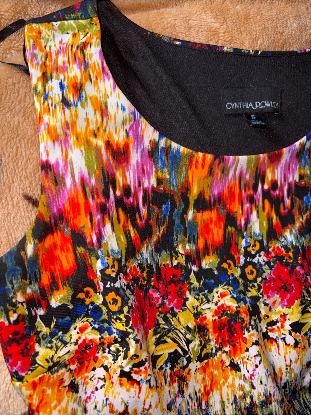 Cynthia Rowley Multicolor Watercolor Floral Fit & Flare Skater Dress size 6 - Picture 3 of 6